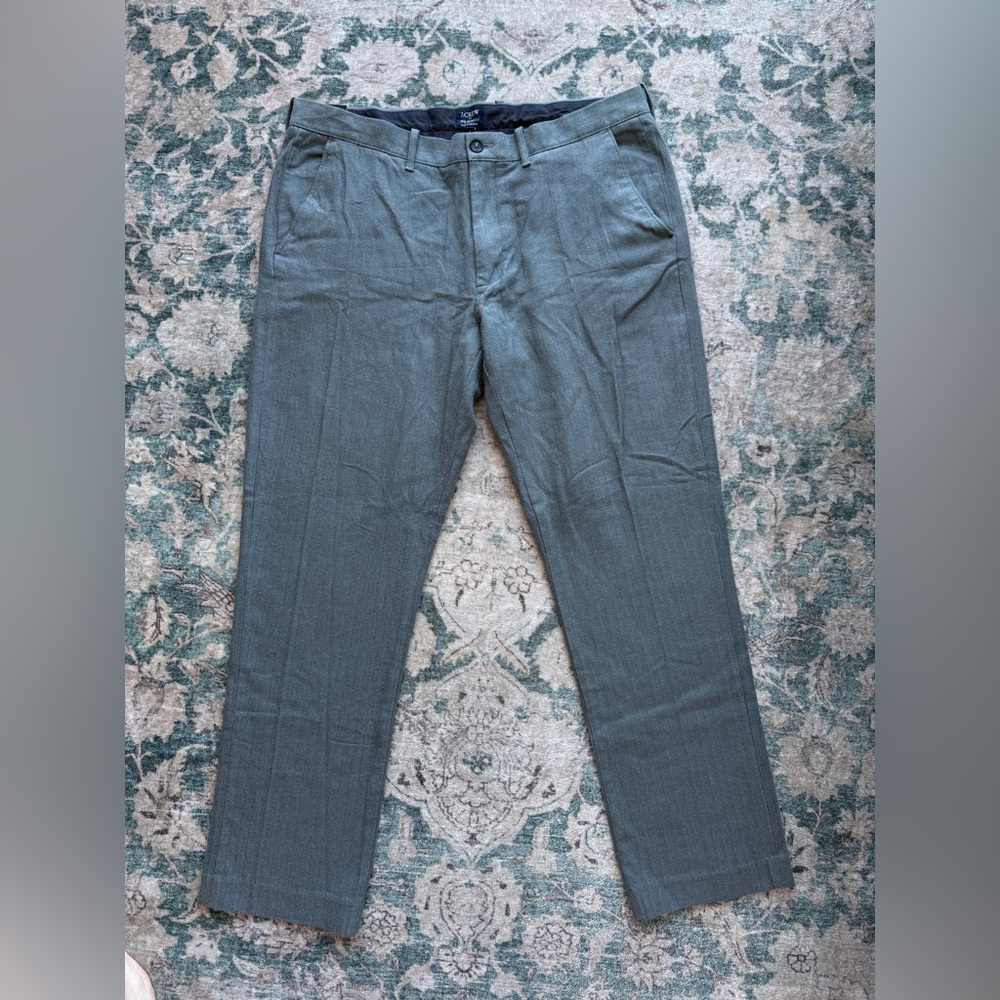 NWT J Crew 36x30 Slim Fit Dress Pants The Sutton Herringbone Cotton